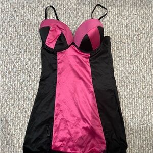 Elegant Pink and Black Chemise